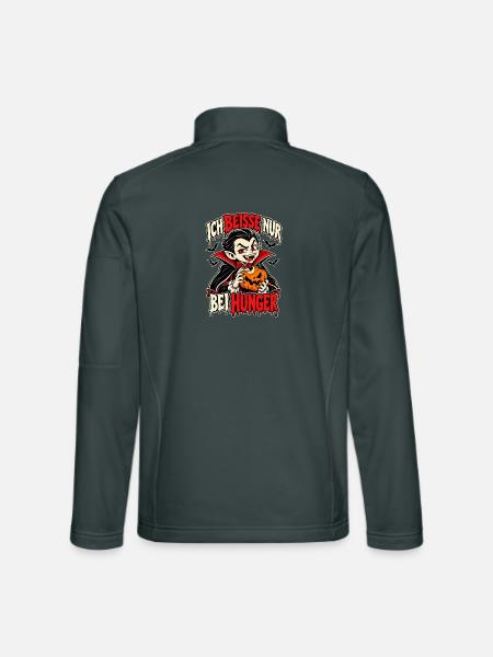 Vampir mit Kürbis – Hunger - Unisex Softshelljacke - Dunkelgrau