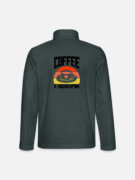 Kaffee Aquascaping Retro - Unisex Softshelljacke - Dunkelgrau - Hinten