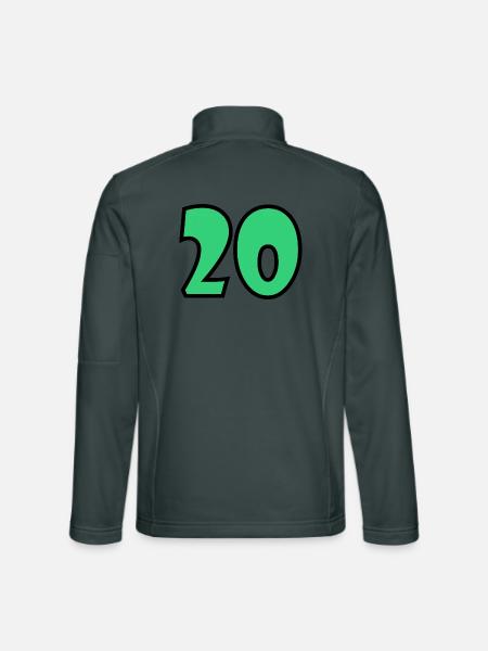 20. 20. JAHRESTAG. 20-JÄHRIGES JUBILÄUM. 20 JAHRE. - Unisex Softshelljacke - Dunkelgrau - Hinten