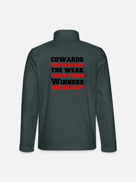 Never Start Never Finish Never Quit - Unisex Softshelljacke - Dunkelgrau - Hinten