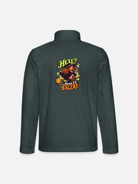 Hexe Talent: Kaffeewitch auf Besen - Unisex Softshelljacke - Dunkelgrau
