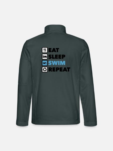 SWIM Active Living: Sportikonen - Unisex Softshelljacke - Dunkelgrau - Hinten