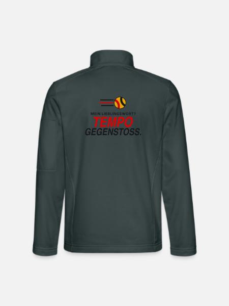 Lieblingswort Tempogegenstoß - Unisex Softshelljacke - Dunkelgrau - Hinten