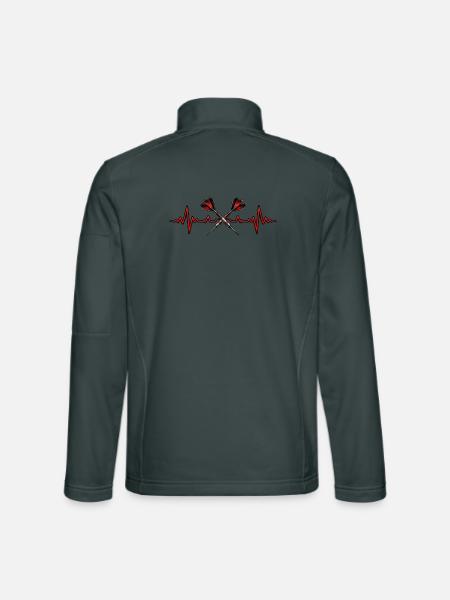 Herzschlag-Darts Kreuz - Unisex Softshelljacke - Dunkelgrau - Hinten