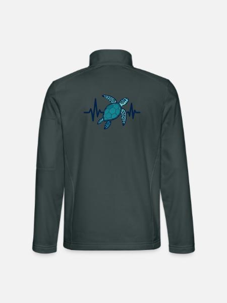 Schildkröte_Liebhaber_Geschenk_Shirt - Unisex Softshelljacke - Dunkelgrau - Hinten