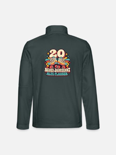 20 Geburtstag – Neues Jahrzehnt, alte Flausen - Unisex Softshelljacke - Dunkelgrau - Hinten