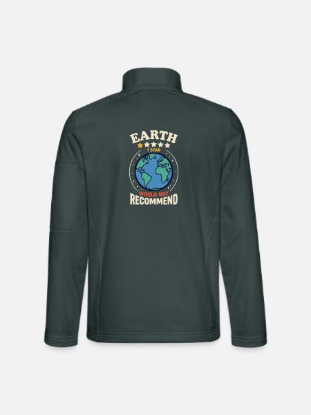Erde 1 Stern – Nicht Empfohlen - Unisex Softshelljacke - Dunkelgrau - Hinten