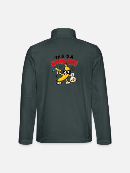 Banana Heist – Lustige Gangster Banane - Unisex Softshelljacke - Dunkelgrau - Hinten