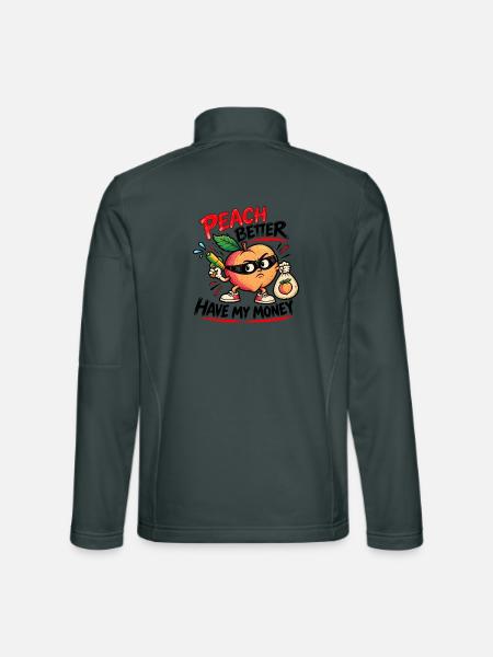 Peach Better Have My Money – Gangster Pfirsich - Unisex Softshelljacke - Dunkelgrau - Hinten