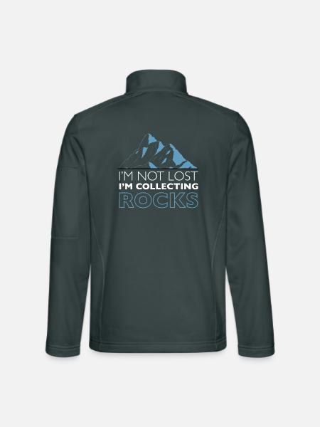 Im Not Lost Im Collecting Rocks Geologe Steine - Unisex Softshelljacke - Dunkelgrau - Hinten