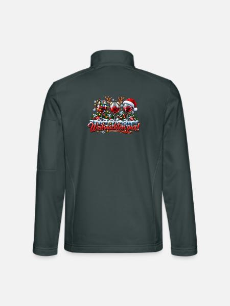 Weihnachtswein Pur - Unisex Softshelljacke - Dunkelgrau - Hinten
