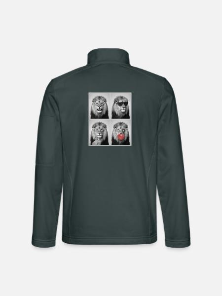 Löwen Löwe - Unisex Softshelljacke - Dunkelgrau - Hinten