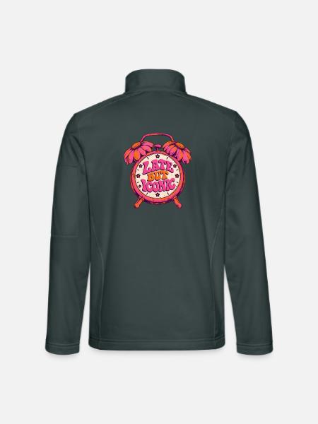 Spät Aber Ikonisch Uhr - Unisex Softshelljacke - Dunkelgrau - Hinten
