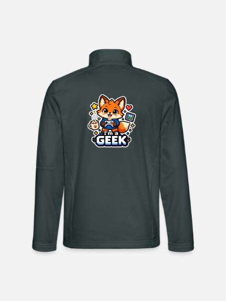 ICH BIN EIN NERD - Renard Coffee - Unisex Softshelljacke - Dunkelgrau - Hinten