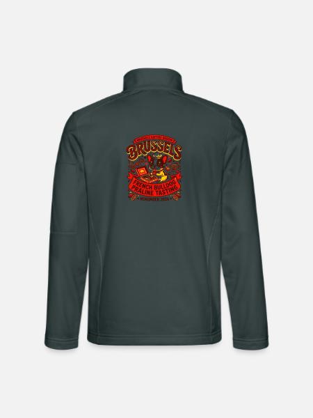 French Bulldog Praline Tasting Brussels Oct - Unisex Softshelljacke - Dunkelgrau - Hinten