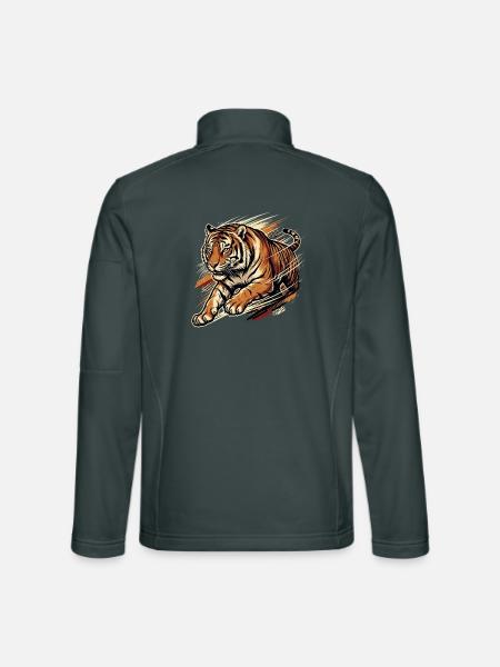 Wild Speed – Vintage Tiger Streetwear - Unisex Softshelljacke - Dunkelgrau - Hinten