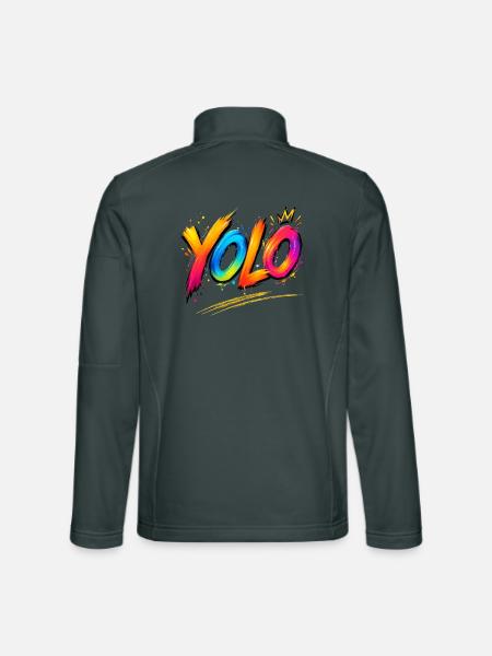 YOLO you only live once -  Farbenrausch Graffiti - Unisex Softshelljacke - Dunkelgrau - Hinten