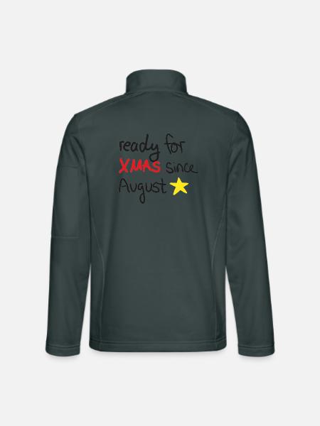 Ready for Xmas – Weihnachtsstimmung ab August - Unisex Softshelljacke - Dunkelgrau - Hinten