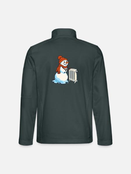 Winter Schneemann Wärme - Unisex Softshelljacke - Dunkelgrau - Hinten