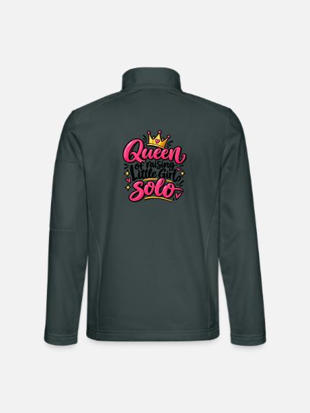 Queen Solo Pink Krone Design - Unisex Softshelljacke - Dunkelgrau - Hinten