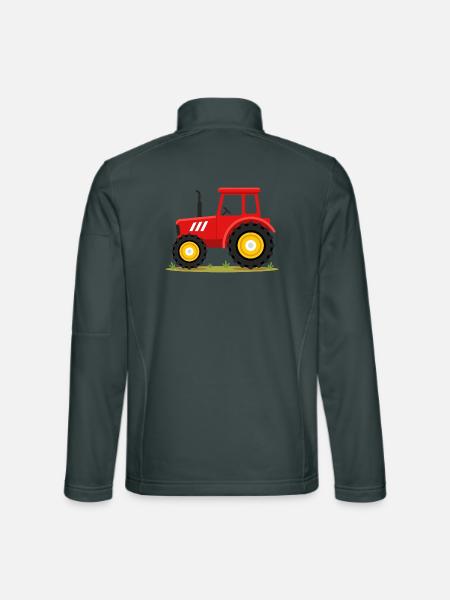 Süßer roter Traktor Bauernhofleben Landwirtschaft Kinder-Tee - Unisex Softshelljacke - Dunkelgrau - Hinten