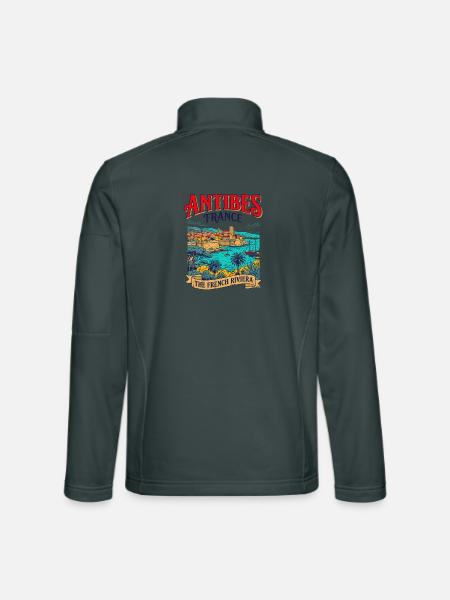 City Antibes France The French Riviera Coastal - Unisex Softshelljacke - Dunkelgrau - Hinten