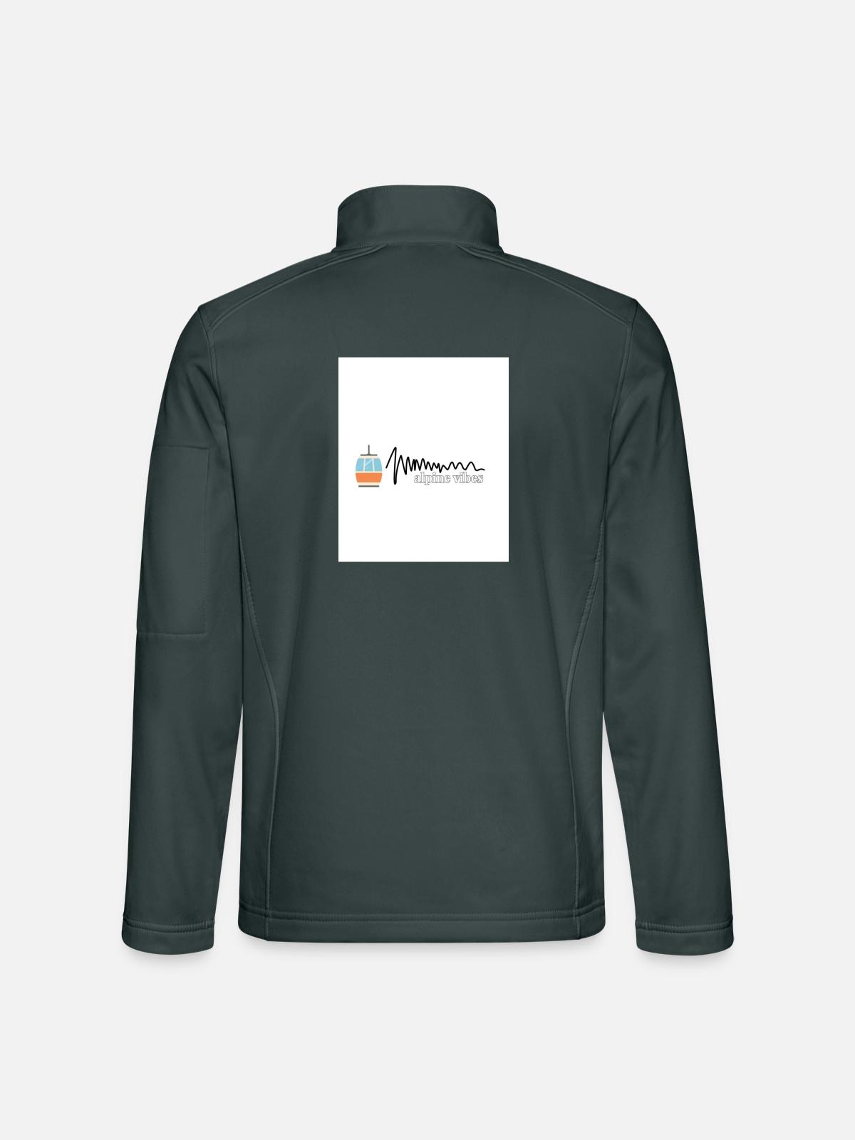Alpine Vibes Kabelbahn Logo - Unisex Softshelljacke - Dunkelgrau - Hinten