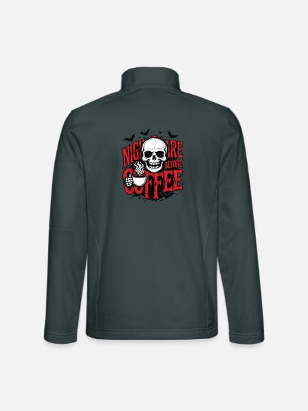 Albtraum vor dem Kaffee - Unisex Softshelljacke - Dunkelgrau - Hinten