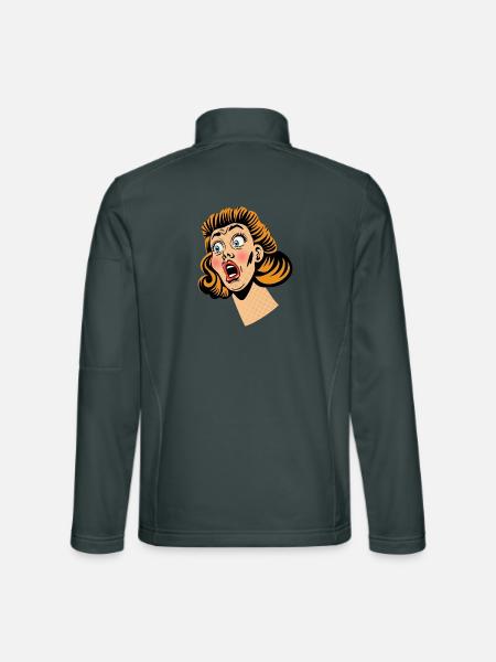 Frau im Schockzustand - Unisex Softshelljacke - Dunkelgrau - Hinten