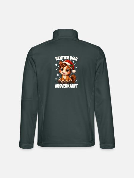 Rentier War Ausverkauft Pferd Weihnachten Lustig - Unisex Softshelljacke - Dunkelgrau - Hinten