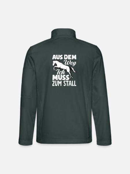 Lustiges Pferdemädchen & Reiter Spruch Geschenke - Unisex Softshelljacke - Dunkelgrau - Hinten