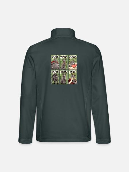 Wie andere mich sehen – Lustiges Katzenmotiv - Unisex Softshelljacke - Dunkelgrau - Hinten