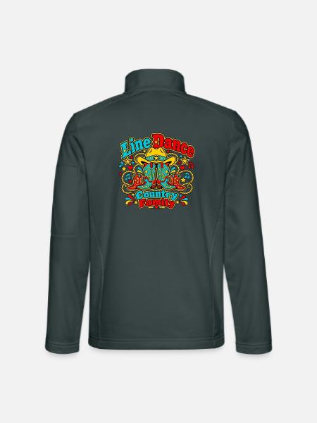Line Dance Country Familie - Unisex Softshelljacke - Dunkelgrau - Hinten