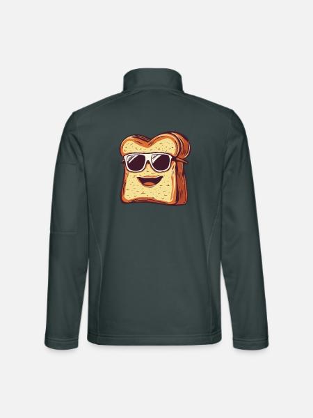 Lachender Toast mit Sonnenbrille - Unisex Softshelljacke - Dunkelgrau - Hinten