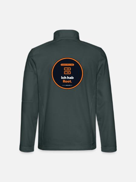 Ich Hab Root. Linux Admin Shirt - Unisex Softshelljacke - Dunkelgrau - Hinten