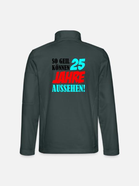 25 Jahre Aussehen – Retro Comic Stil - Unisex Softshelljacke - Dunkelgrau - Hinten