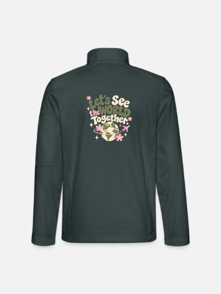 Let’s See The World Together - Unisex Softshelljacke - Dunkelgrau - Hinten