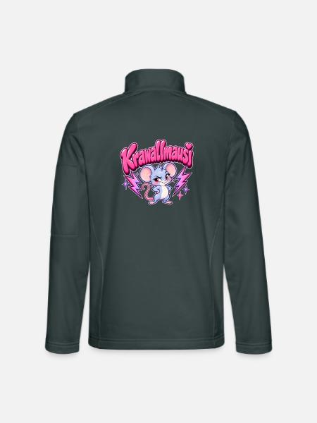 Krawallmausi Y2K - Unisex Softshelljacke - Dunkelgrau - Hinten