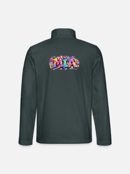 MIA Graffiti Name Street Art Neon Hip Hop - Unisex Softshelljacke - Dunkelgrau - Hinten