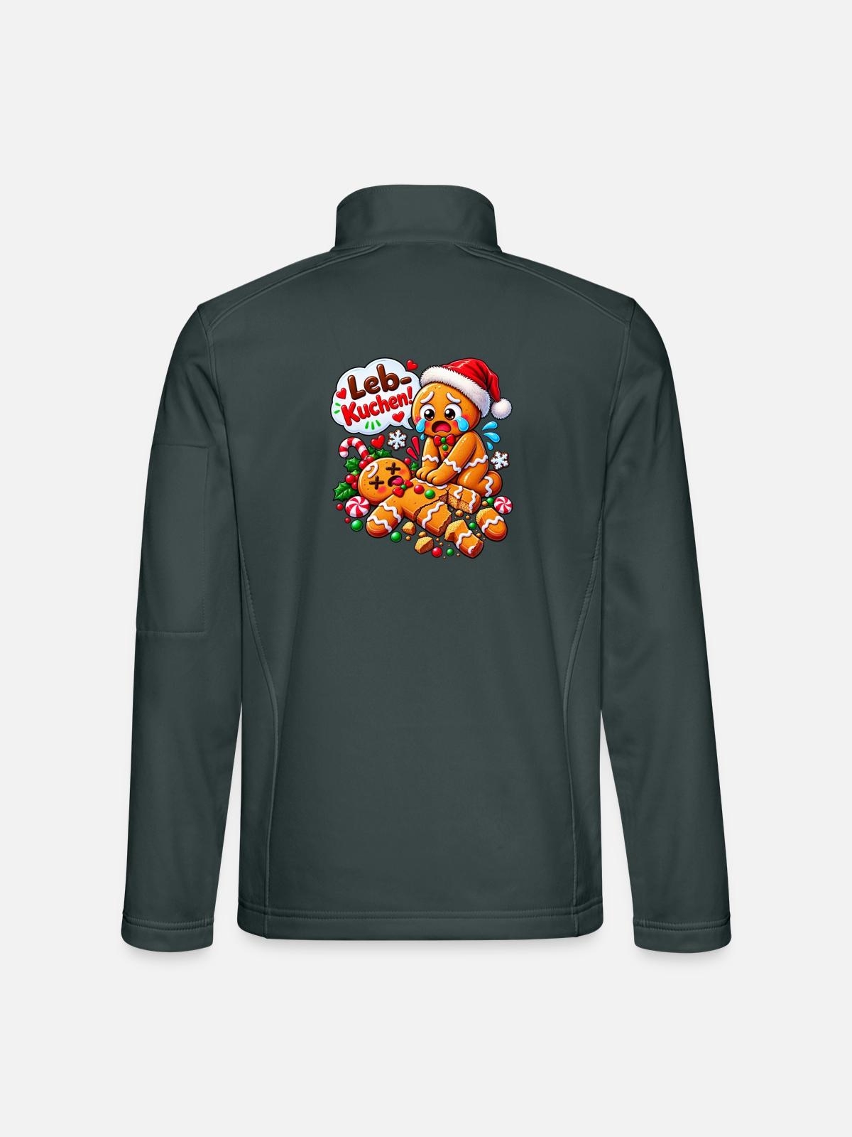 Weihnachten Lebkuchen Nikolaus - Unisex Softshelljacke - Dunkelgrau - Hinten