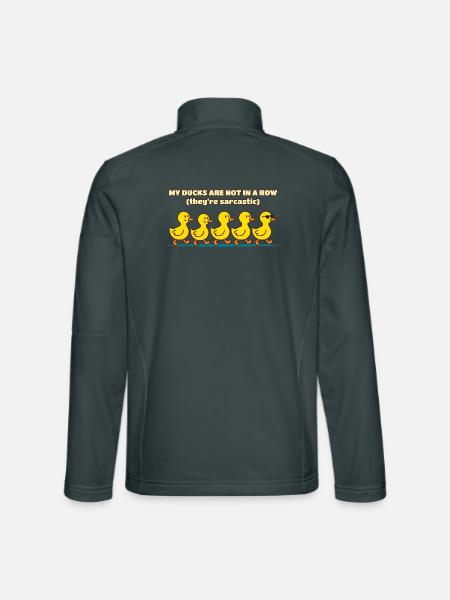 Meine Enten stehen nicht in einer Reihe Lustige Ente - Unisex Softshelljacke - Dunkelgrau - Hinten