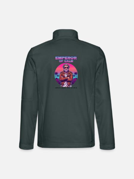 Marcus Aurelius – Emperor of Calm - Unisex Softshelljacke - Dunkelgrau - Hinten