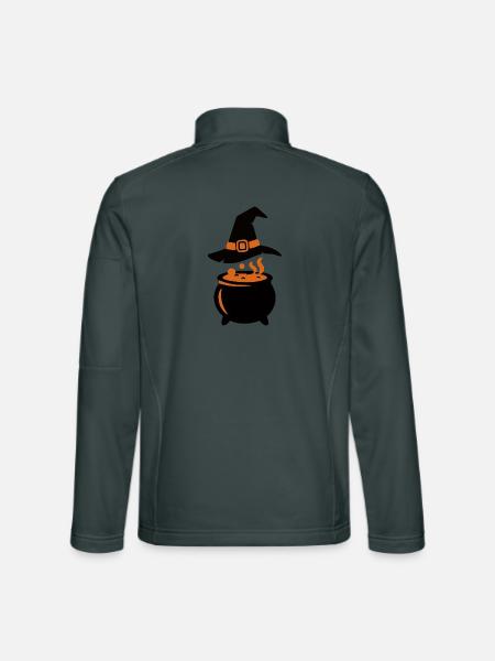 Hexenkessel Zauberhut Icon - Unisex Softshelljacke - Dunkelgrau - Hinten