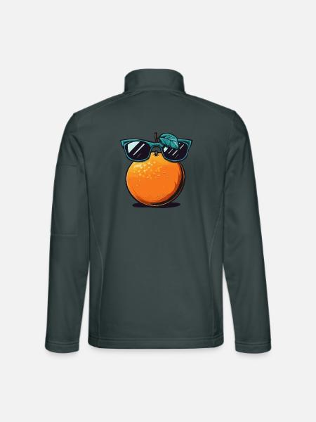 Orange mit dunkler Sonnenbrille - Unisex Softshelljacke - Dunkelgrau - Hinten