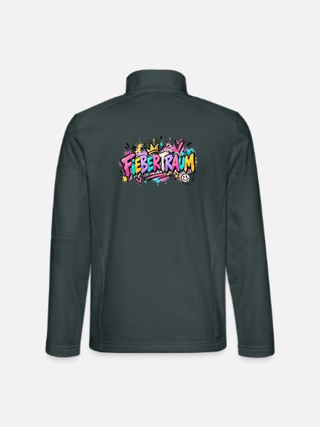 Fiebertraum Graffiti Neon - Unisex Softshelljacke - Dunkelgrau - Hinten
