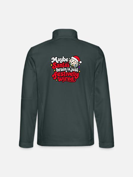 Vielleicht Santas Gehirn festlich verrückt - Unisex Softshelljacke - Dunkelgrau - Hinten