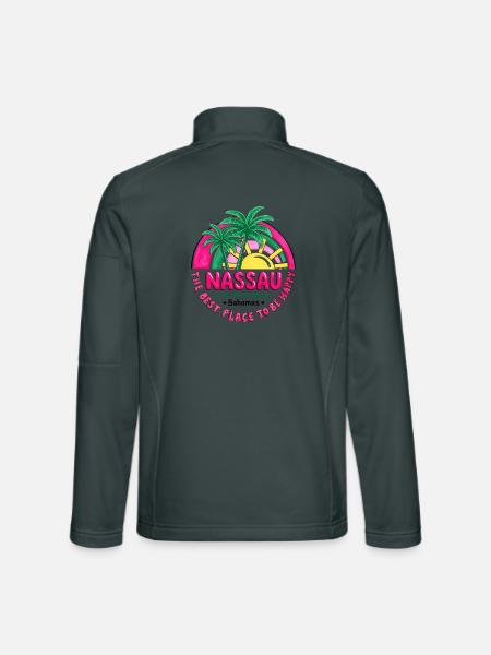 Nassau Palm Sonnenuntergangsmode für immer - Unisex Softshelljacke - Dunkelgrau - Hinten