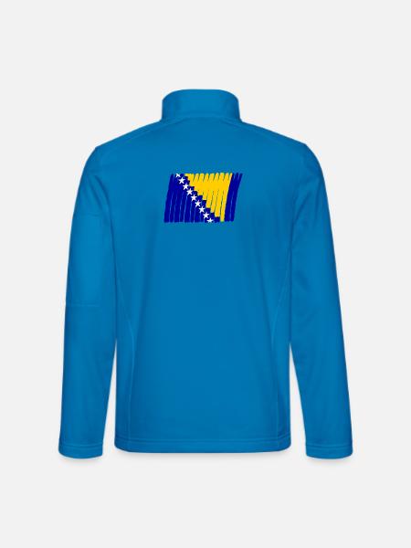 Bosnien Flag Flagge painted gemalt Star Sterne - Unisex Softshelljacke - Lichtblau - Hinten