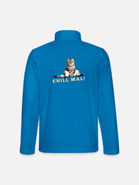 Katze Chill mal - Unisex Softshelljacke - Lichtblau