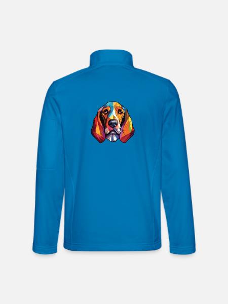 Bruno Jura Hund Rasse Aquarell Illustration - Unisex Softshelljacke - Lichtblau - Hinten